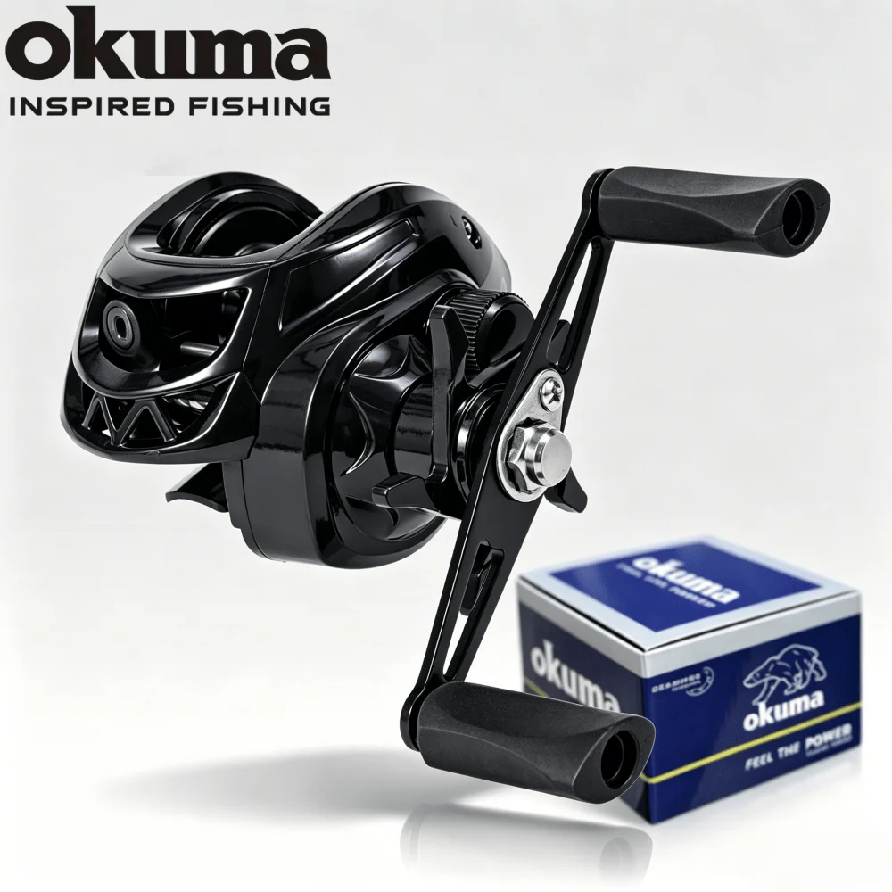 Okuma Baitcasting Reel Fishing Reel Smooth Long Cast Design 7.2:1 Gear Ratio Adjustable Magnetic Brake Fishing Reels