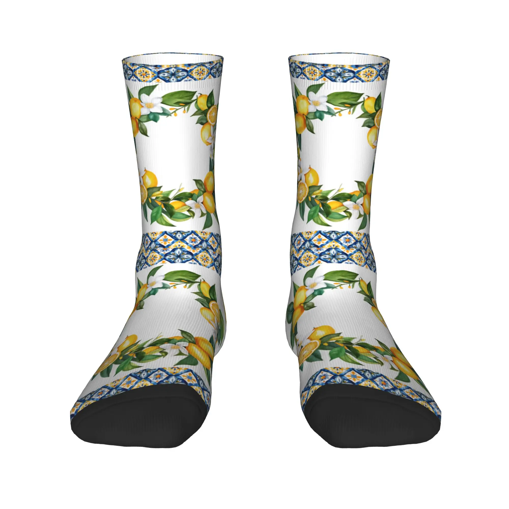 Women Men Socks Fruit Lemon   Stockings Autumn Funny Soft Breathable Socks Graphic Outdoor Anti-Slip Socks