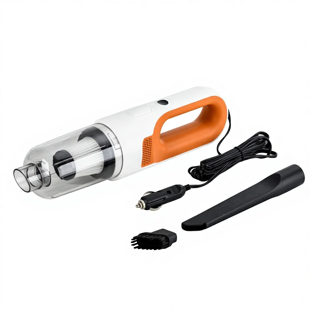 12V High Power Handheld Car Vacuum Cleaner With Crevice Nozzle And Brush Detachable Dust Cup For Car Interior & Daily Cleaning