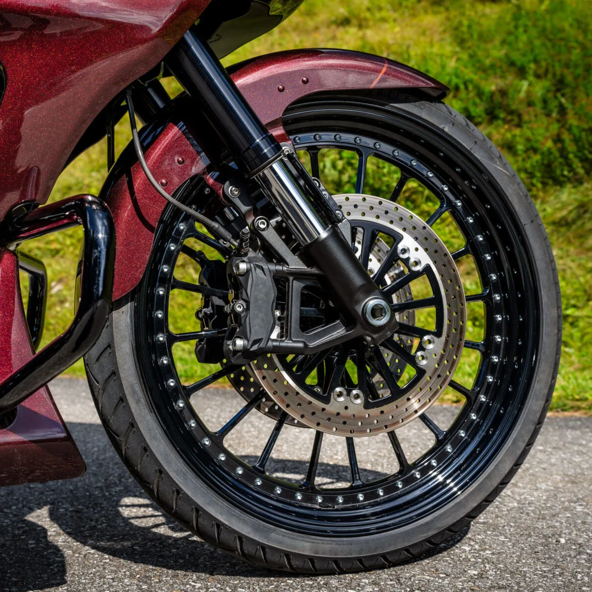 

For Harley Davidson Front &Rear Wheel In Black Aluminum Alloy Motorcycle Wheels Rim Accessories