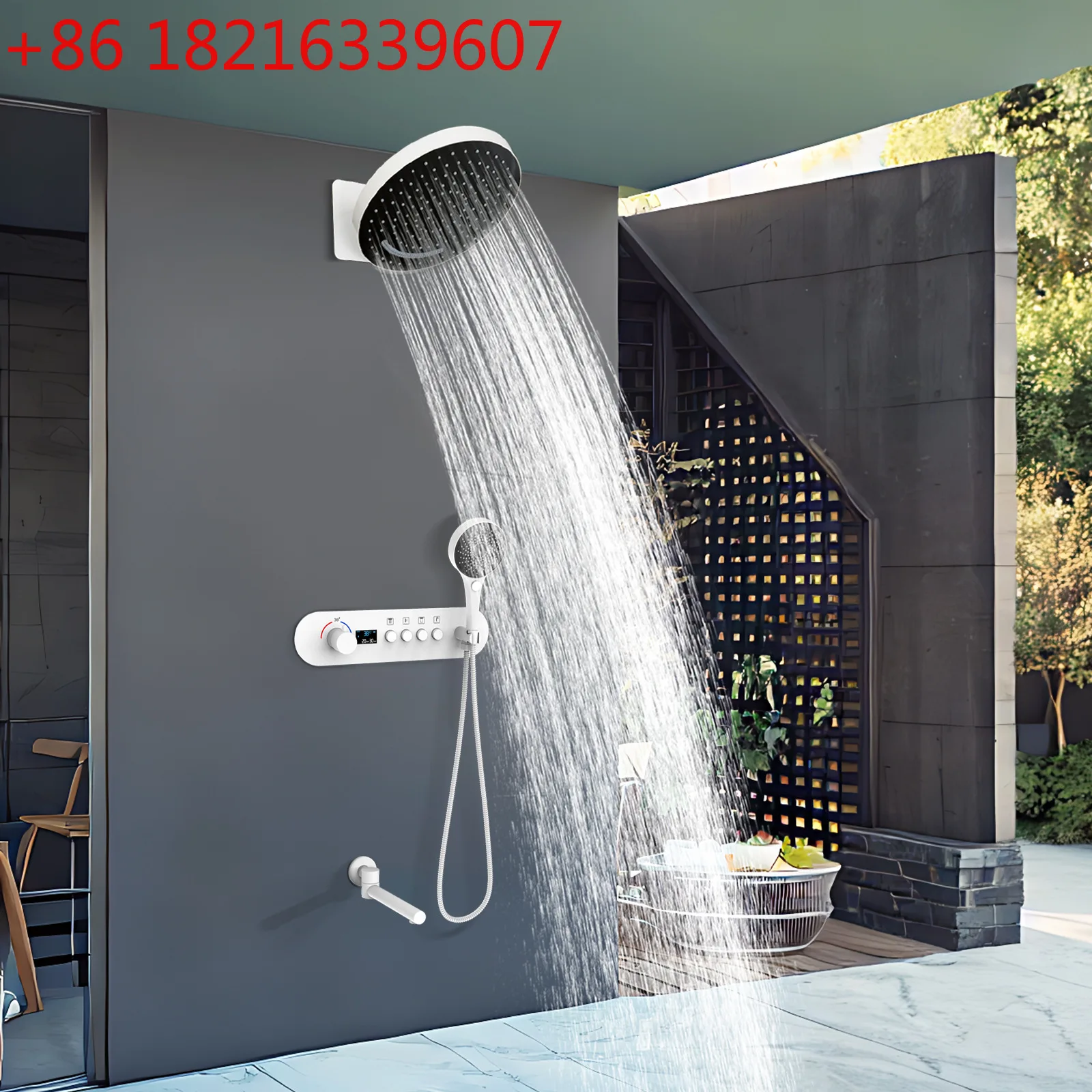 Bathroom wall shower concealed digital display thermostatic shower set