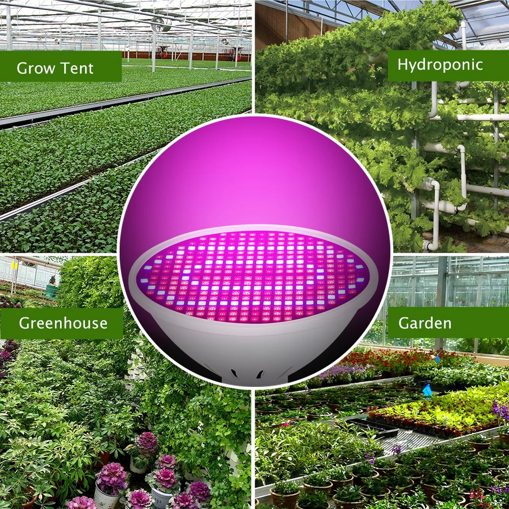 Led Grow Light E27 Full Spectrum Phyto Lamp Plant Bulb Growth Light Hydroponics 85-265V126 200 300Led Greenhouse Lamp Grow Tent