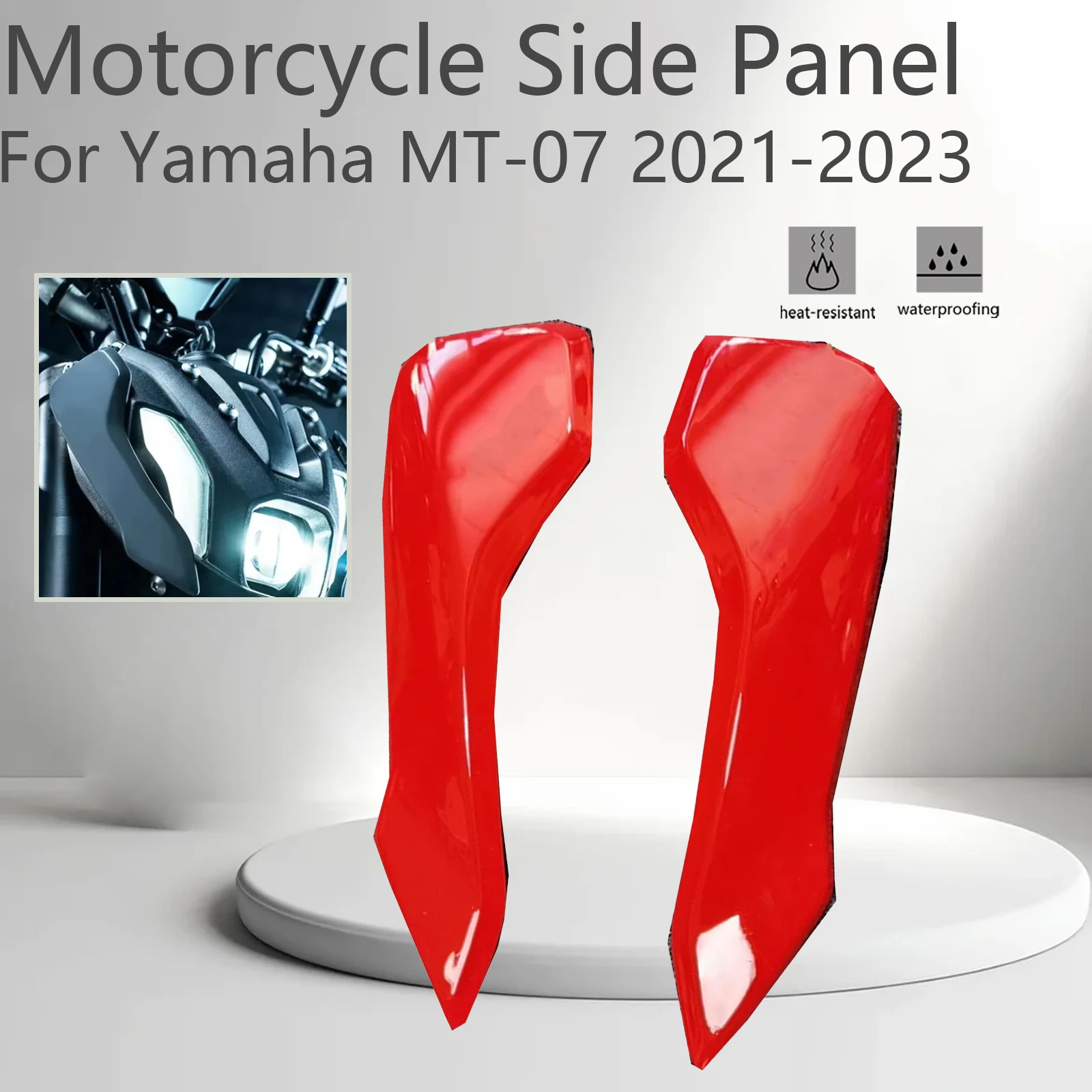 Motorcycle Head Side Panel Upper Front Headlight Nose Turn Signal Fairing Fit ABS Carbon Fiber For Yamaha MT-07 2021-2023
