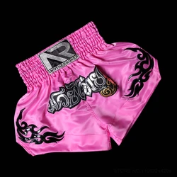 Boxing Shorts Women Child Men's Muay Thai Shorts Embroidered Martial Arts MMA Training Clothing Gym Kickboxing Cage Fight Pants
