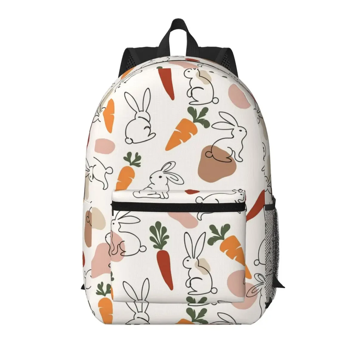 Bunnies And Carrots Pattern Rabbit Student Backpack School Bag Hiking Travel Daypack for Men Women Bookbag Shoulder Bags