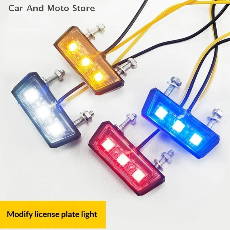 12V LED Light Waterproof Motorcycle License Light Motorcycle License Plate Rear Tail Light Motorcycle License Plate Holder Light