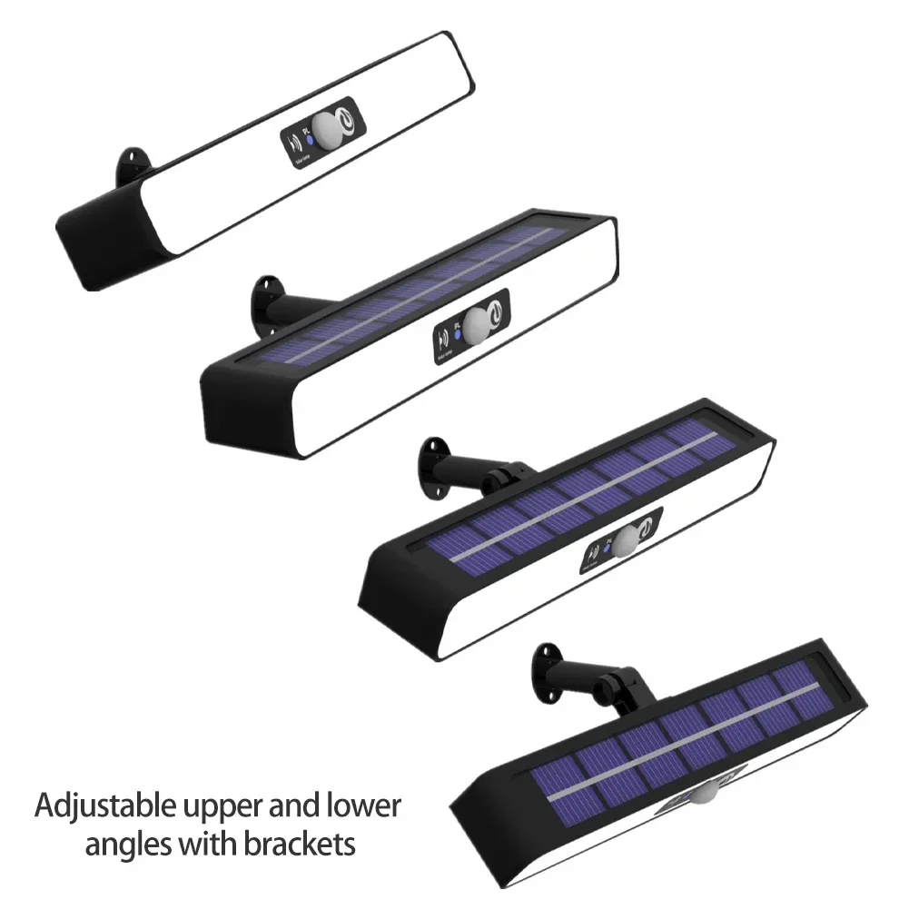 Luz Solar montada en la pared para exteriores, impermeable, 3 modos, Sensor de cuerpo humano, lámpara Solar, Control de luz, encendido y apagado automático, luz de porche para jardín