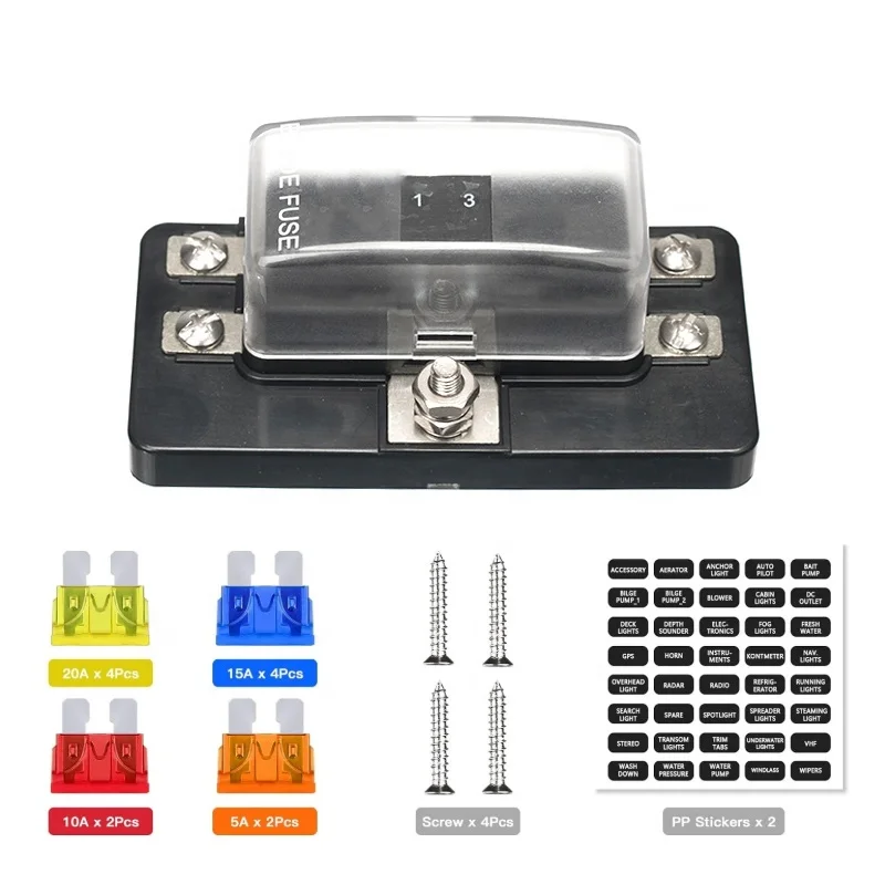 100A 4 Way Blade Bolt Terminal Fuse Box for Automotive Car Fuse Box 12V Blade Fuse Holder