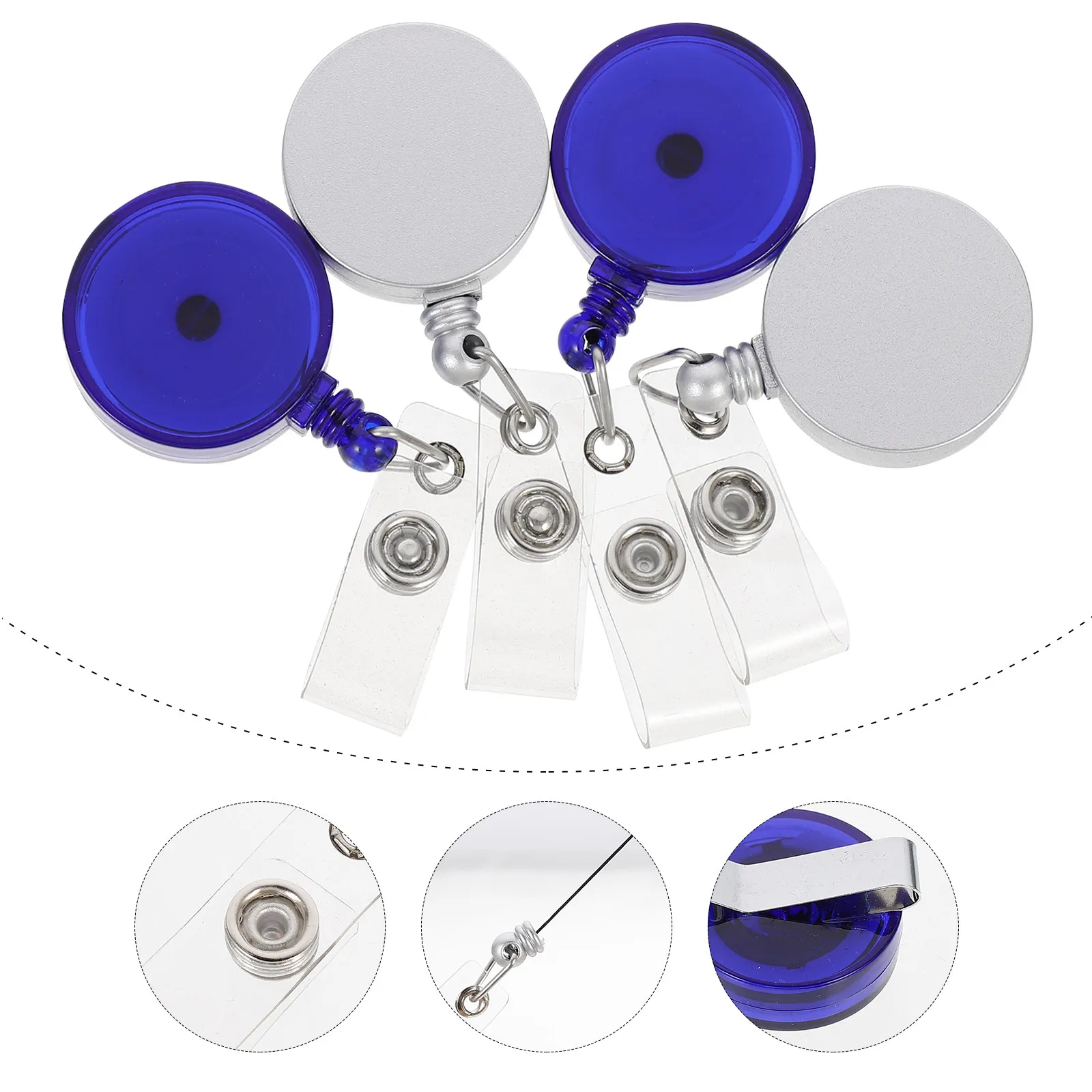 8Pcs Industrial Grade Retractable Id Badge Clip Heavy Duty Alloy Spring Mechanism for Work School Trade Show Name Tags Cards