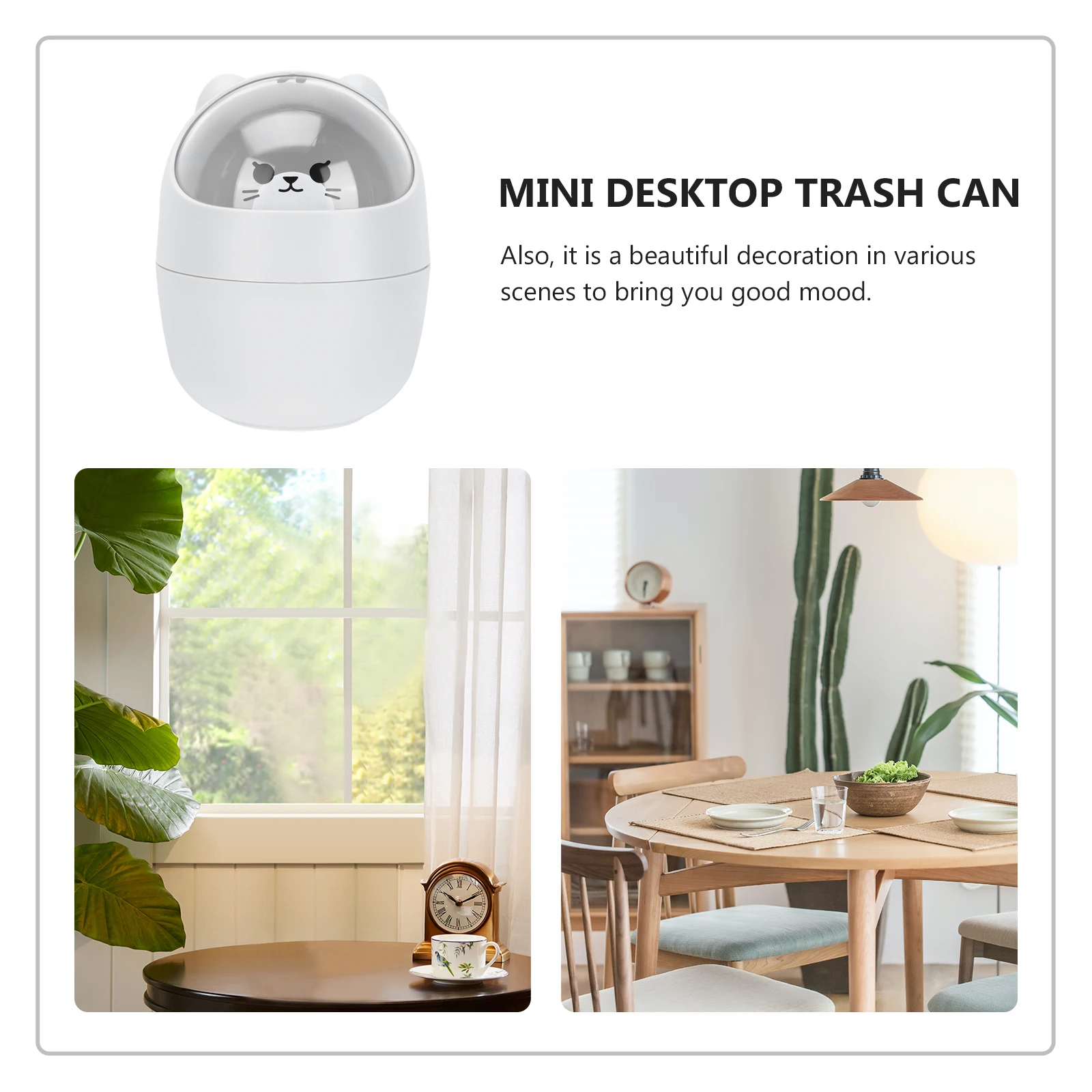 

1pc Mini Desktop Trash Can Cute Animal Design Plastic Garbage Bin For Office Table Bathroom Vanity Cartoon Waste Organizer