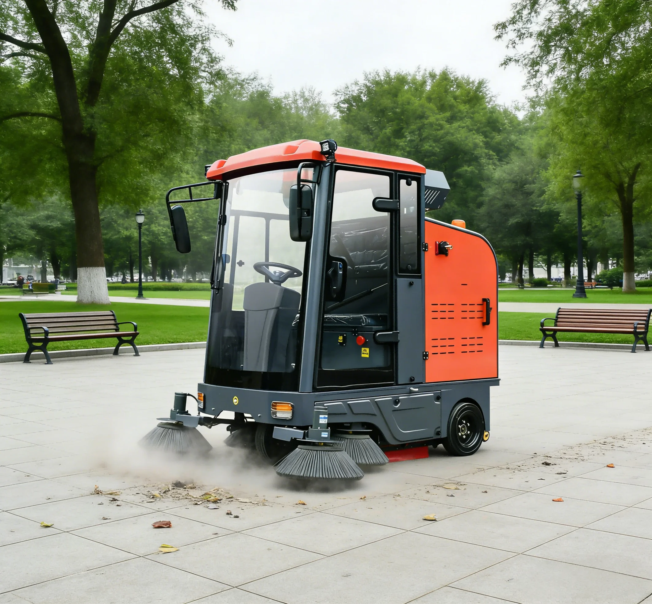 

Customized Electric Ride-On Battery-Powered New Road Sweeper Vehicle Multifunctional Street Cleaning Machine With Side Brush
