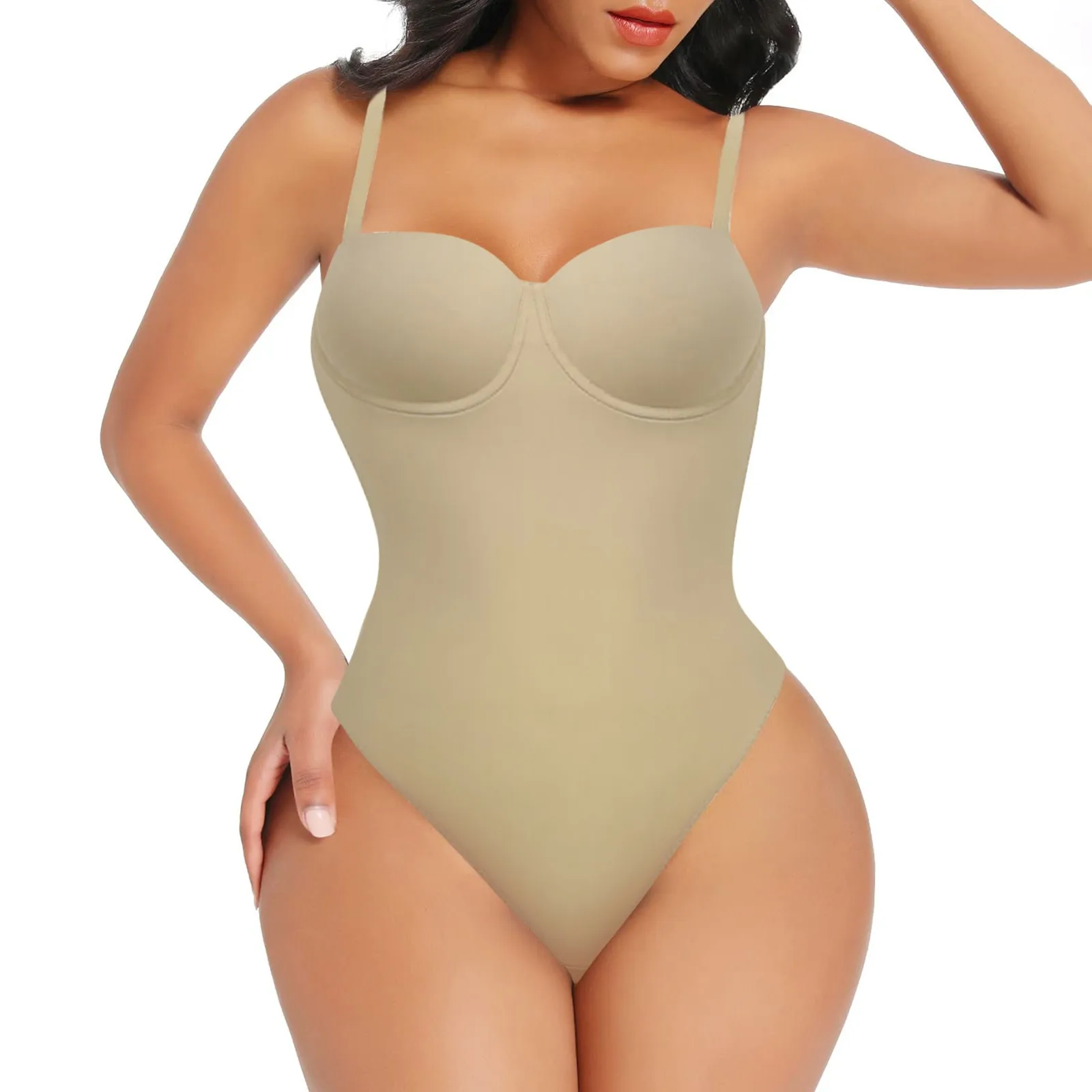 Women Backless Bodysuit Underwear Body Sexy Lingerie Invisible Bra Girdle Slim Body Shaper Plunge Deep V Bras Strap Bras