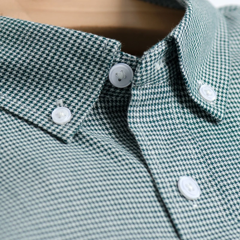 High Quality 100 Cotton Long Sleeve Shirt for Men 4XL 3XL Classic Plaid Striped Shirt Men Long Sleeve Formal Soft Cozy Business