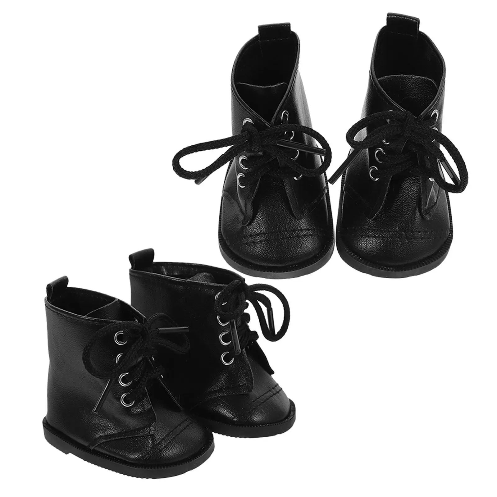 

2Pairs Girl Boots 18 Inch PU Dress Up Footwear for Dollhouse Outfit Accessories PU Footwear