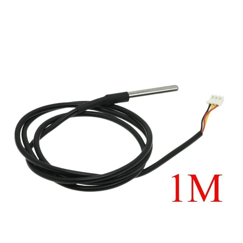 DS18B20 Stainless Steel Package 1/2/3/5Meter 100/200/300/500CM Waterproof 18b20 Cable Probe Temperature Sensor