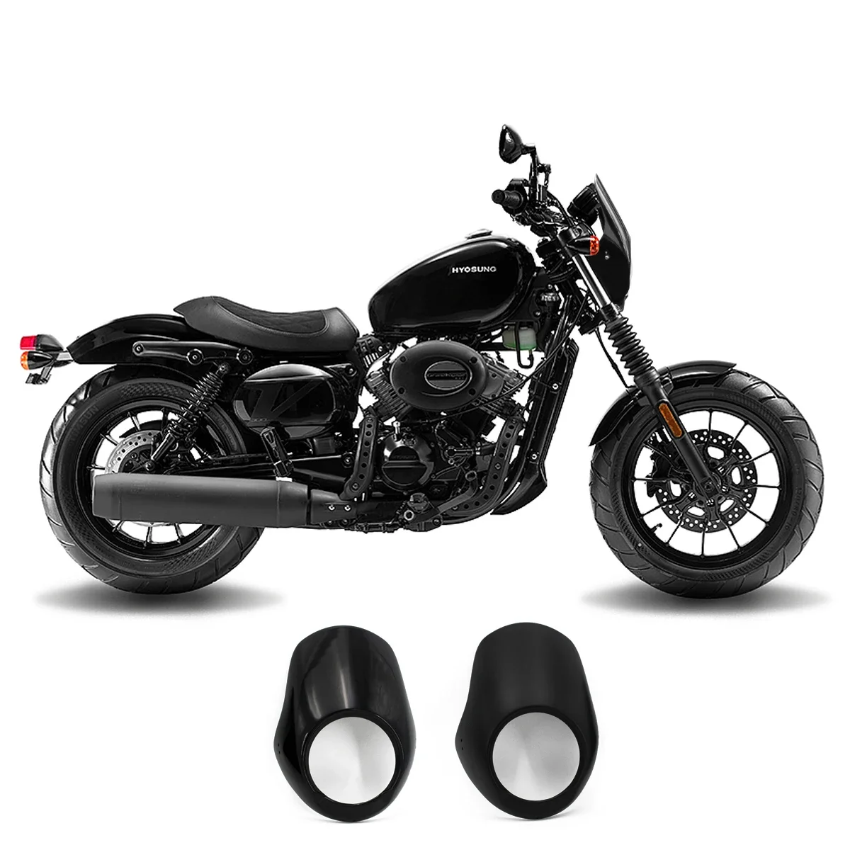 Customized For Hyosung GV125S GV300S Motorcycle Round Headlight Windscreen Cover ABS Plastic Screen Fairing Windshield