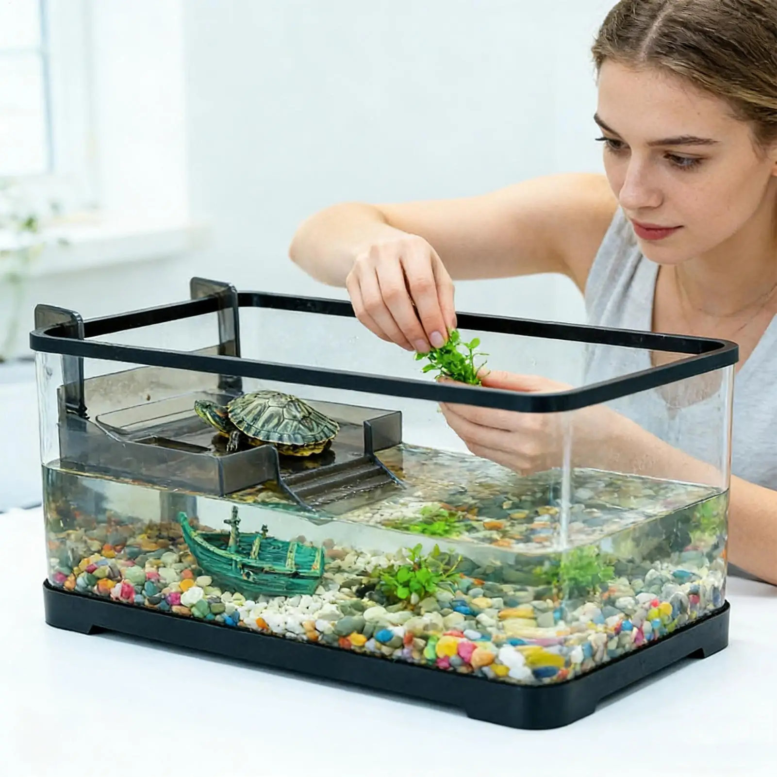 Turtle Drying Platform For Turtle Wall Mounted plastic Drying Back Platform High Water Level Resting Floating Platform