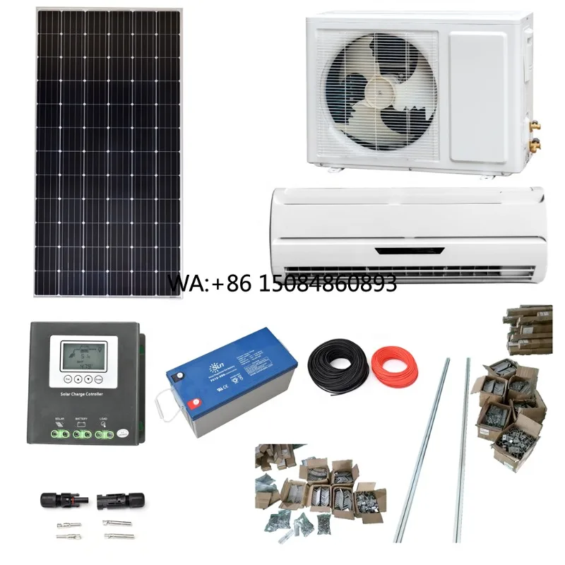 9000-24000BTU DC48V Solar Split Air Conditioner, Powered by Solar Panel & Batteries