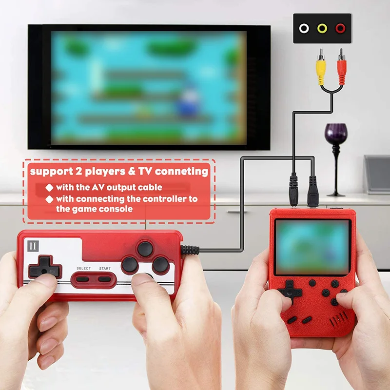 Console de jeu vidéo de poche rétro pour enfants, mini console de jeu portable, écran LCD 3.0 ", 8 bits, 400 jeux