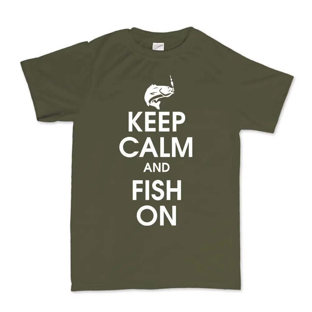 Keep Calm and Fish On Fishing Rod Line Bass Fishing T-shirt