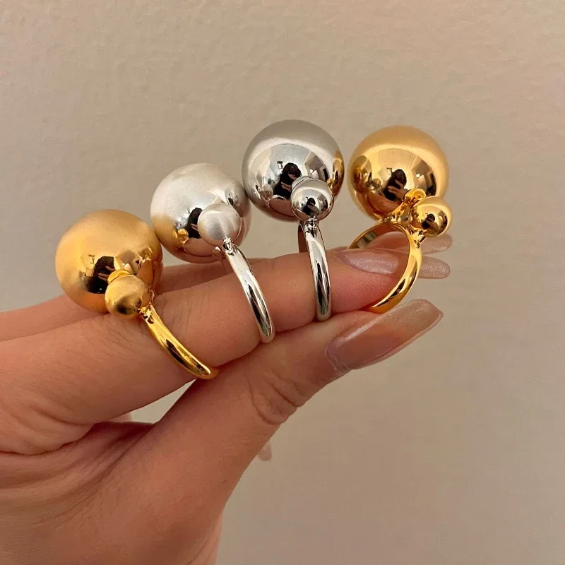 Bilandi Modern Jewelry Popular Design Metal Ball Rings For Girl Women Party Gifts Fashion Accessories Hot Selling 2024 New