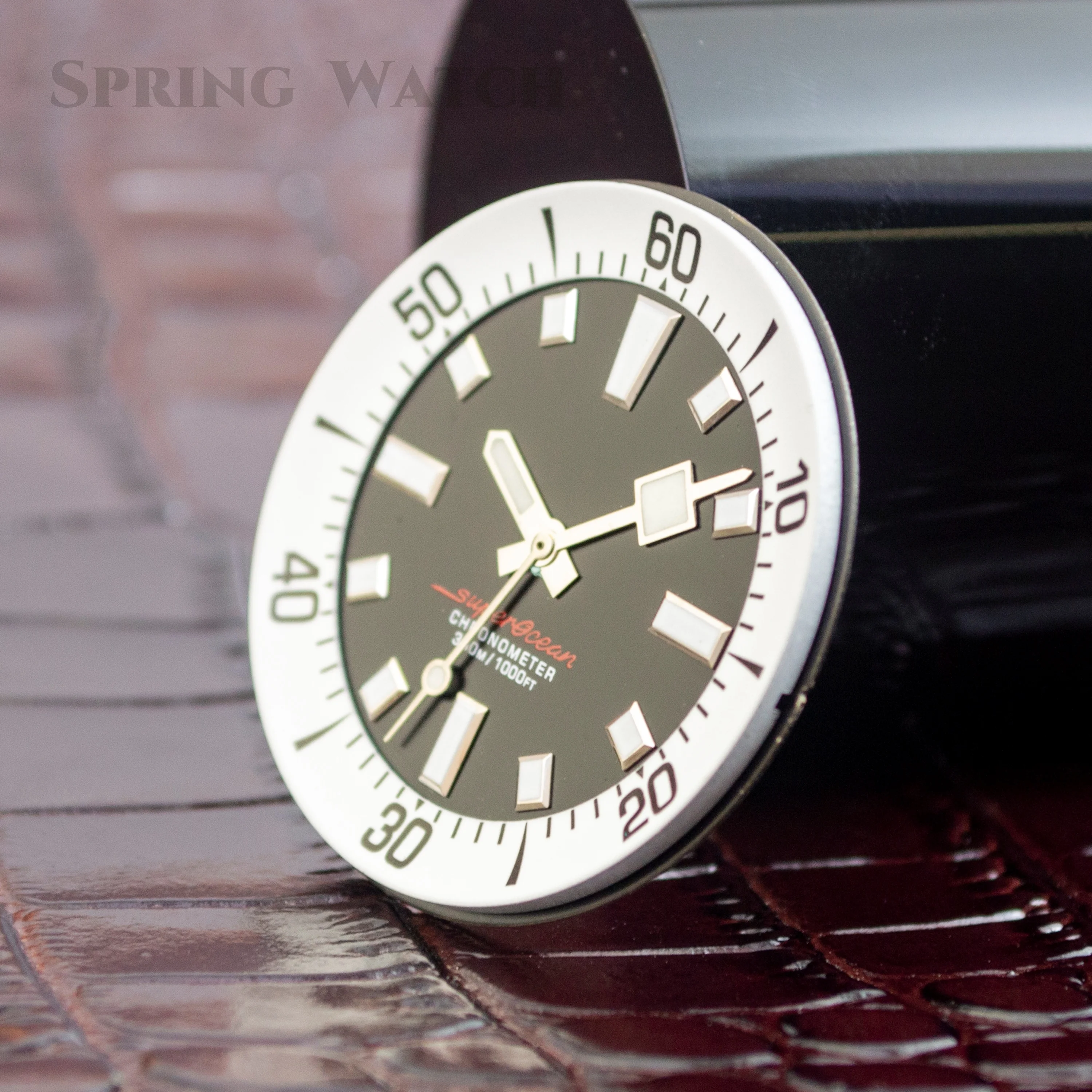 for SUPEROCEAN 33.5mm Watch Dial Hands NH35 Watch Pointers fit NH35 NH36 Movement Green Luminous Watch Faces Blue Luminous Hands