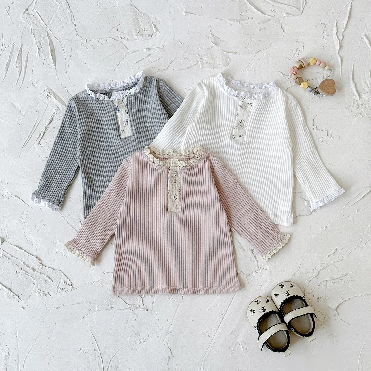 Baby 1-3Y Original Small Floral Polo Shirt 2025 Korean Autumn Baby Floral Shirt Long Sleeved Floral Shirt for Young Children