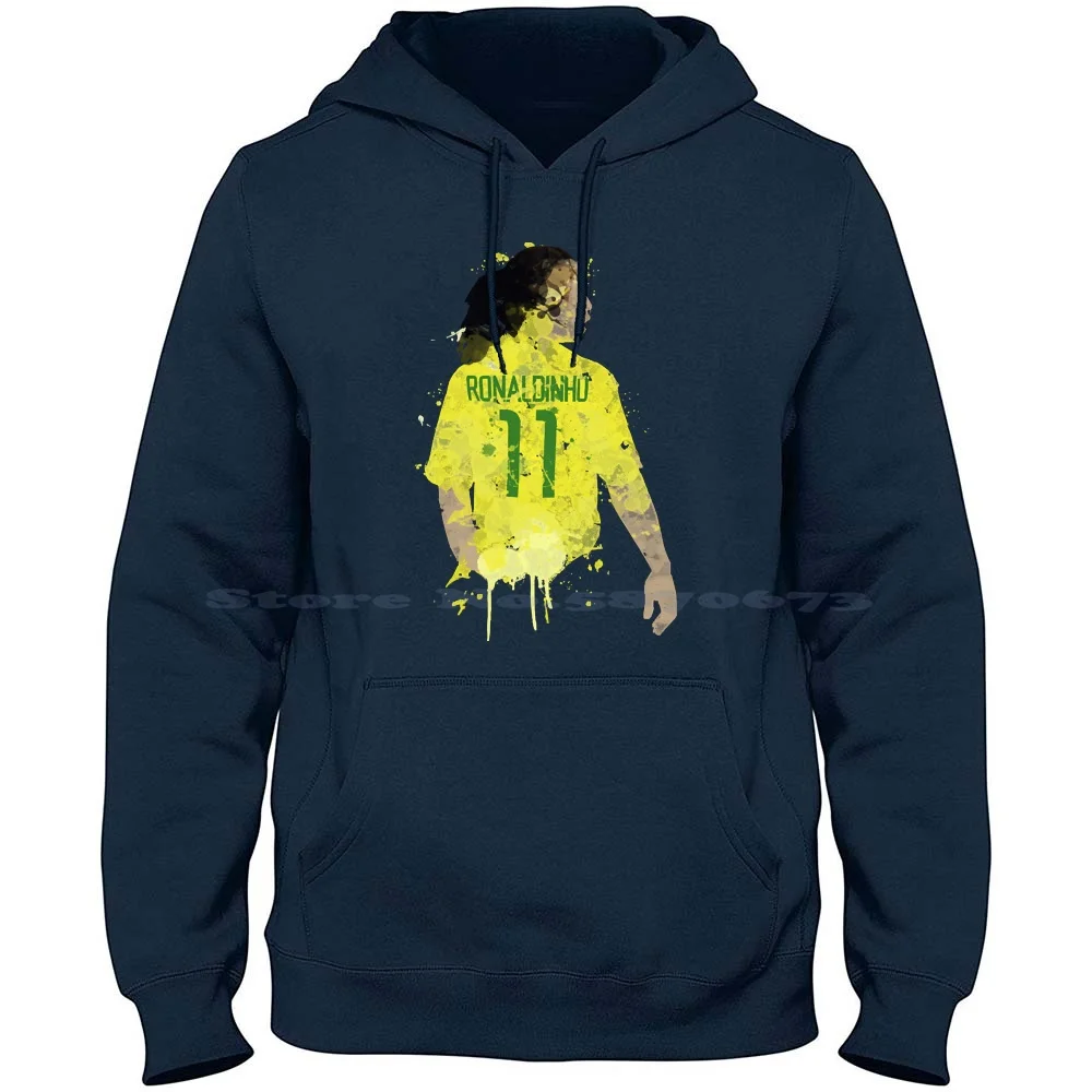 Ronaldinho-Brazil Legend T-Shirt 100% Cotton Hoodie T Shirt Brasil Brazil Football Milan Retro Soccer Ronaldo Cool Sports