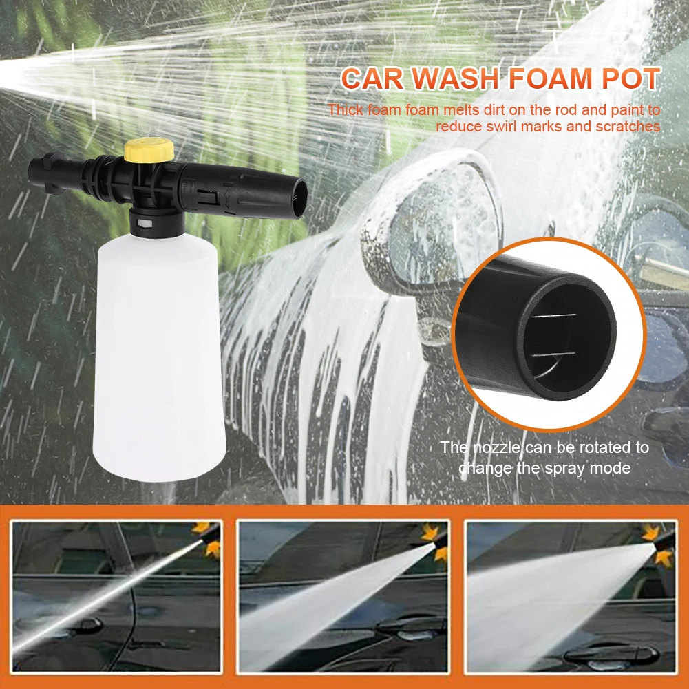 750ML Snow Foam Lance For KARCHER/ BOSCH AQT/ LAVOR Car Pressure Washers Soap Foam Generator With Adjustable Sprayer Nozzle