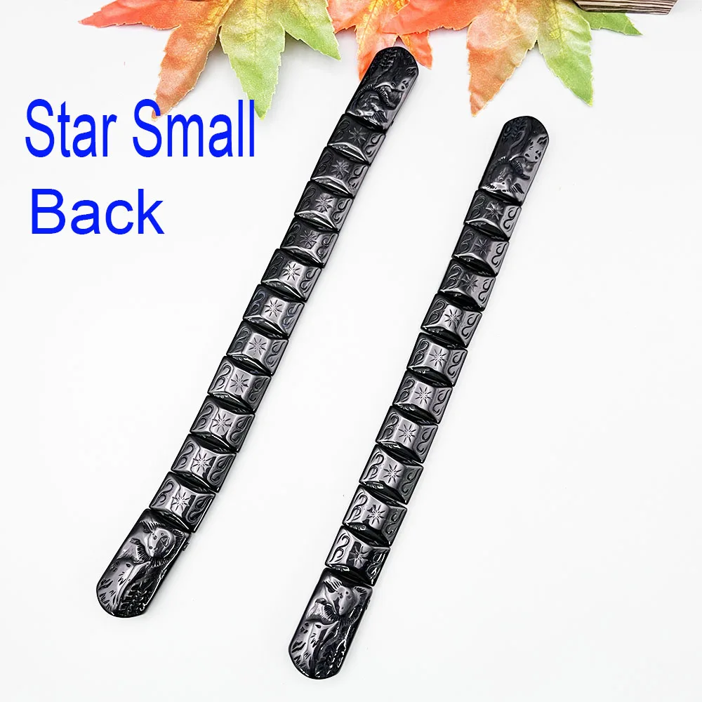 NJ124 CHETKI Black Fingertip Flip Release The Pressure Meditation Prayer Wolf Look Moon 3D Resin Small Star Flower Pattern Rosar