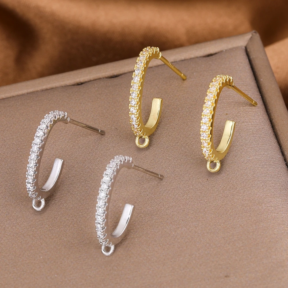 Juya DIY 18K 골드 실버 도금 항 알레르기 이어 와이어 패스너 수제 여성용 Shvenzy Making을위한 기본 귀걸이 후크 고정 장치