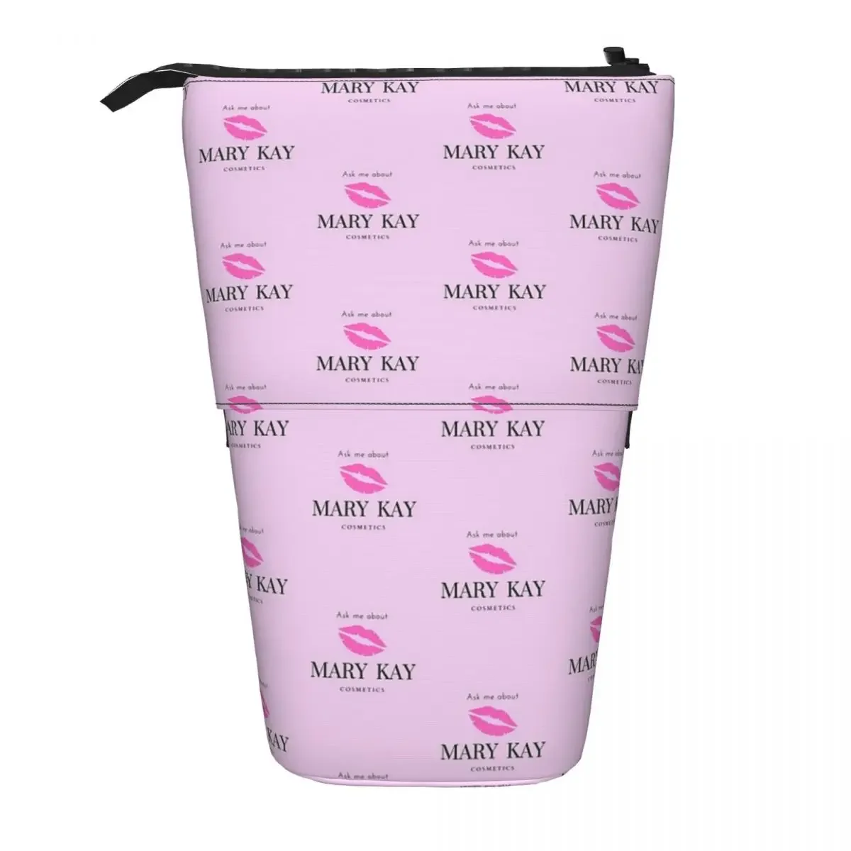 

Ask Me About Mary Kay Cosmetics Reversible Pencil Case Pen Holder Storage Pencil Bag for Boys Girls School