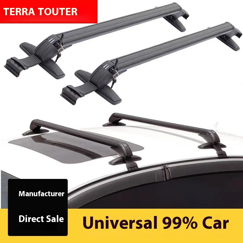 Universal Car Roof Rack Aluminum Alloy Non-Perforated Bracket Crossbar Expansion Platform Universal Fit for Car Luggage Storage