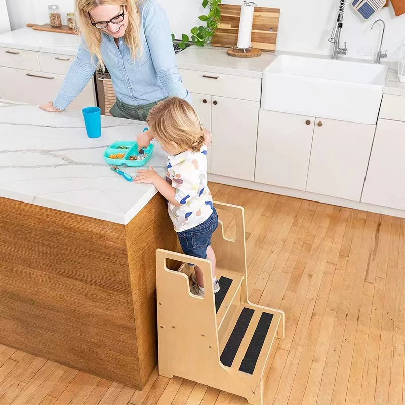 

Cross-border solid wood step stool Children's station stool Foot Kitchen washstand Step Children's climbing