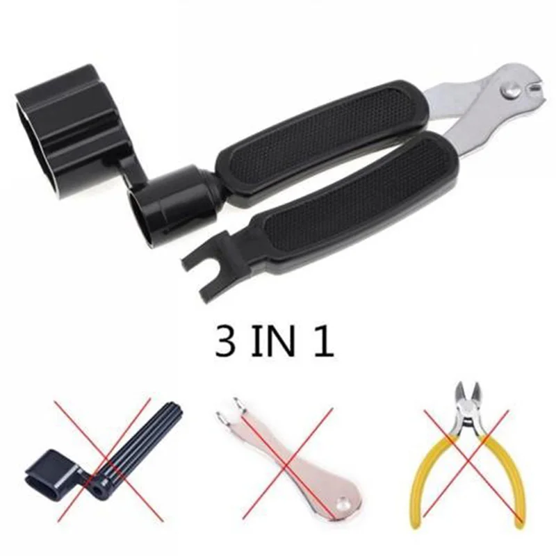 New 3 in 1 Tool Guitar Winder + String Cutter + Pin Puller for Guitar Banjo Mandolin