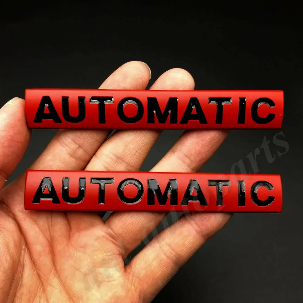 

2x Metal Red Black Automatic Car Trunk Rear Tailgate Emblem Badge Decal Sticker