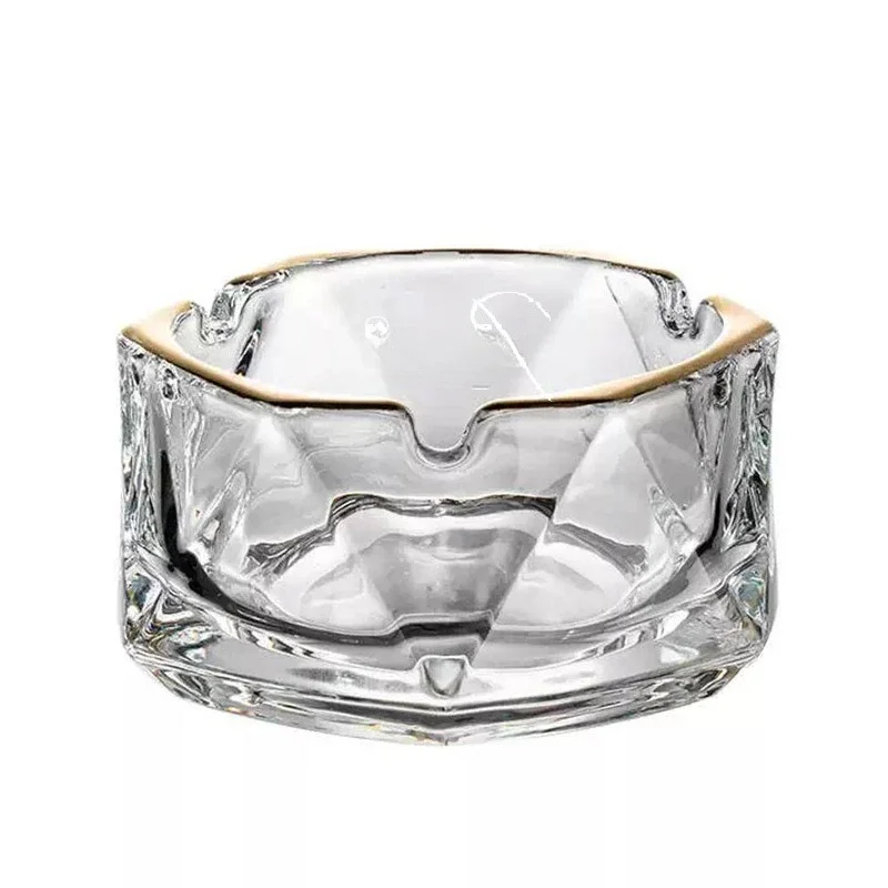 

Glass ashtray household, living room office light luxury high-end commercial hotel creative ornament