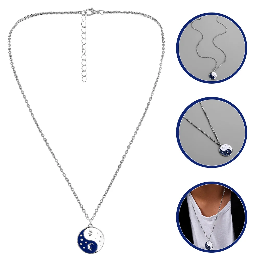 

Gossip Yin Yang Necklace Men Chinese Philosophy Pendant Jewelry Creative Shape Design Lobster Buckle Easy Wear Gift