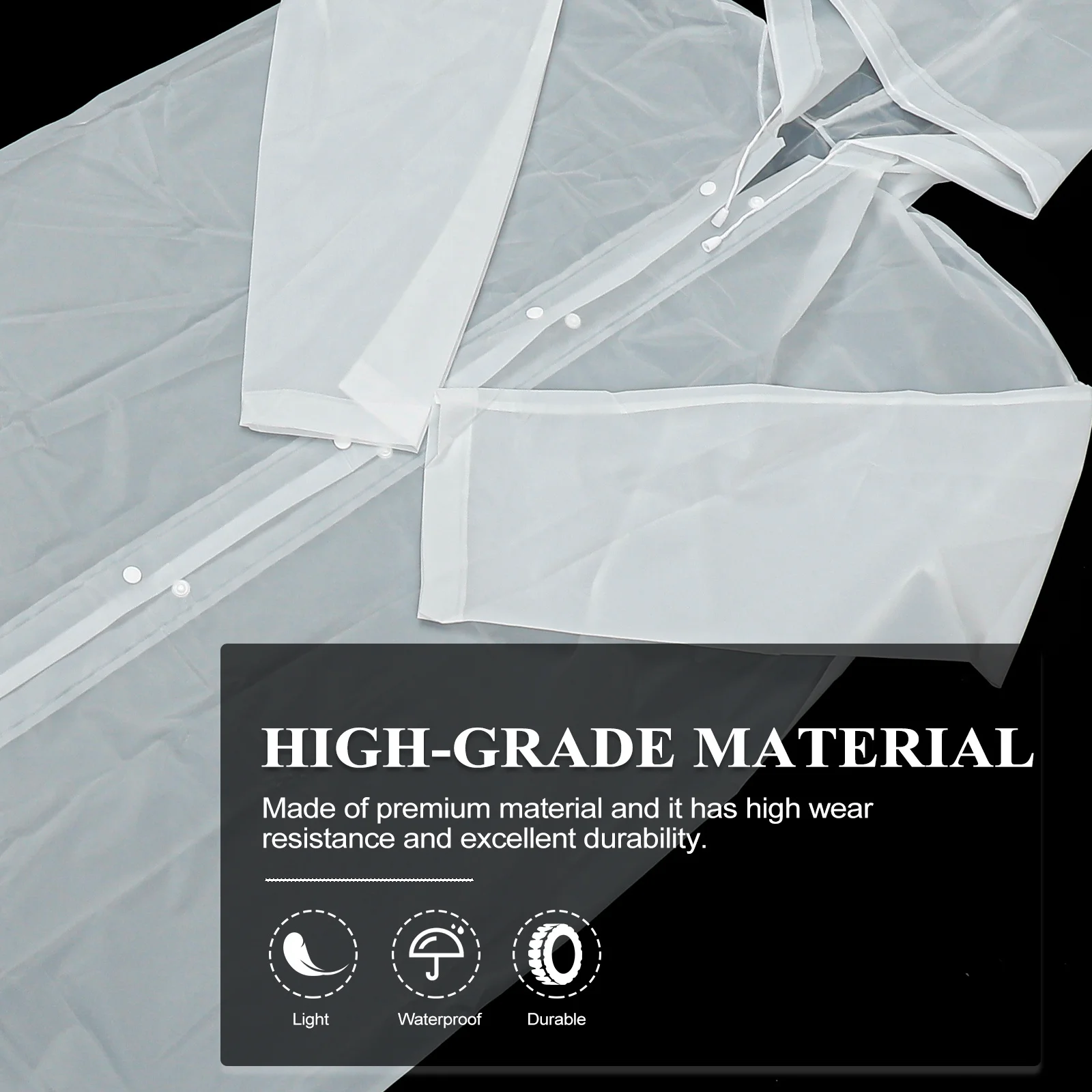 

Waterproof Raincoat for Adults with Hood Long Wearproof Rainwear Lightweight Foldable Rain Protection for Theme Parks Fishing