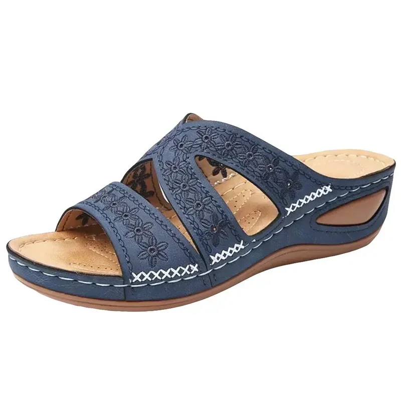 Sommer 2026 Damen-Sandalen mit offenen Zehen, Retro Rutschfeste Leder-Freizeitsandalen, Modische Vielseitige Damensandalen – Detail 24