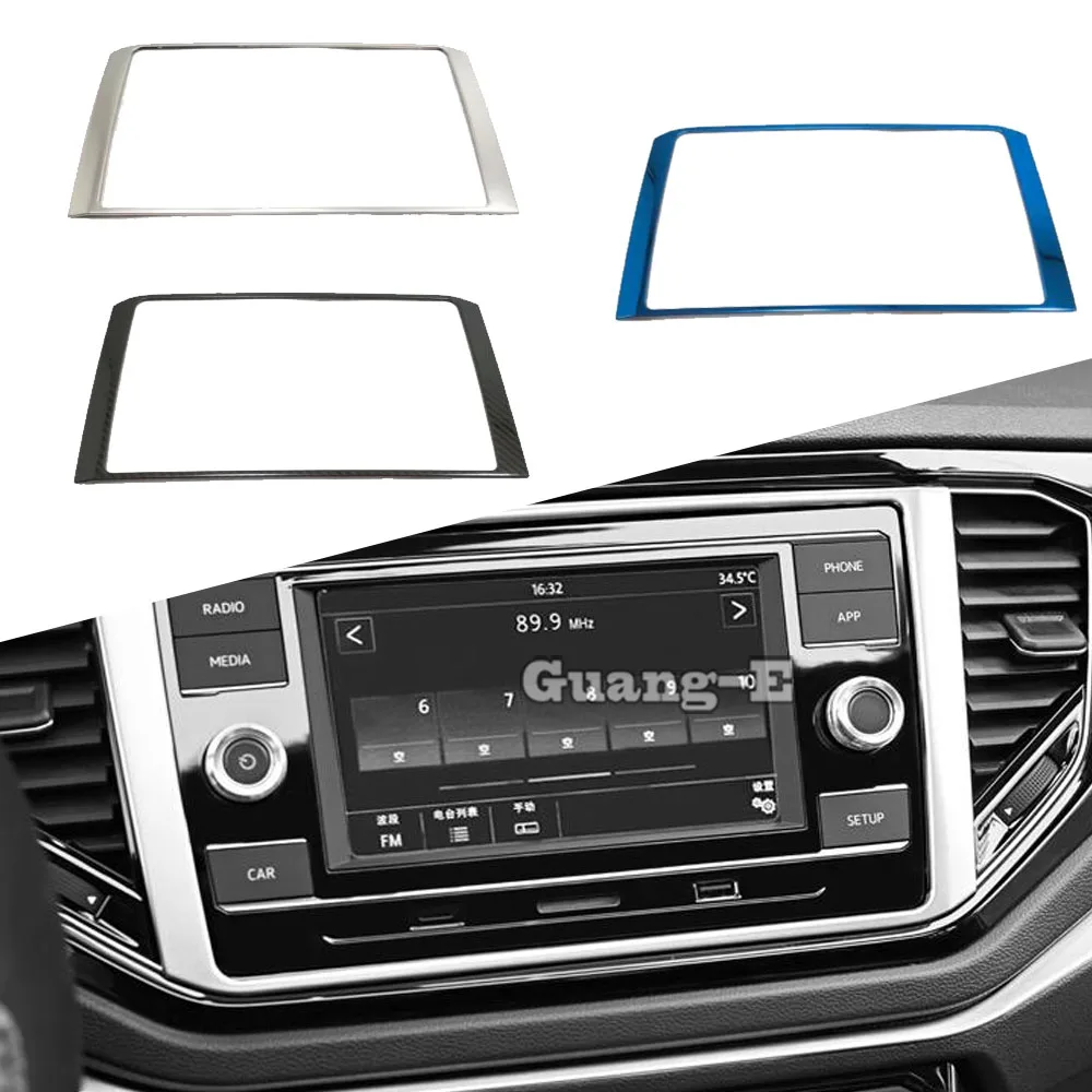 سيارة عرض بار الملاحة الإطار الزخرفية ل Volkswagen VW T-ROC TROC 2017 2018 2019 2020 2021 الفولاذ المقاوم للصدأ الداخلية 1 قطعة