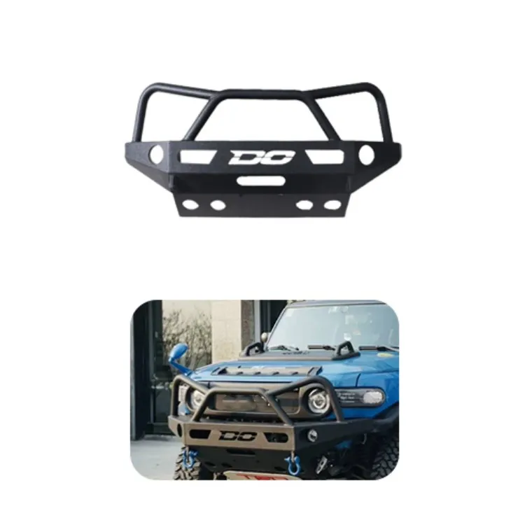 Front Bumper: Black Steel Off-Road Luxury Front Bumper for Pickup Trucks, Designed Specifically for Toyota FJ Cruiser