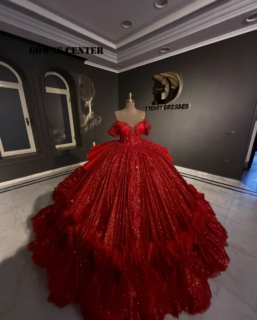 Glamorous Red Sparkle Quinceanera Dress for Girl Mexican Lace up Pleat Bedaed Lace Appliques Vestidos De 15 Anos Customized
