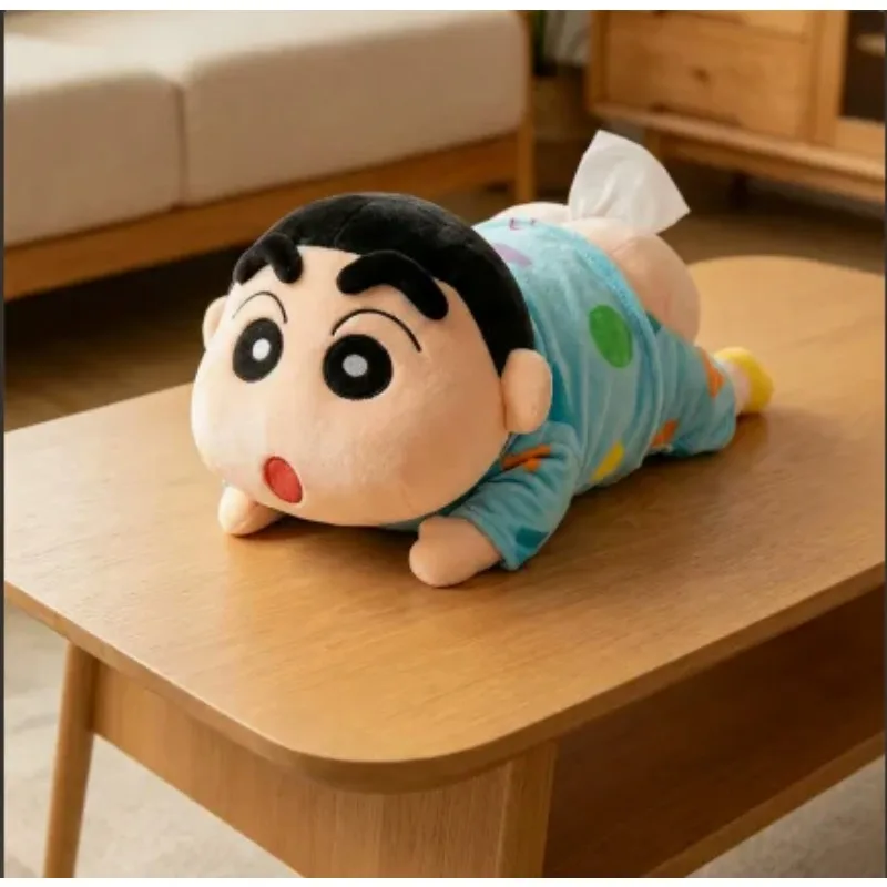Cute Lying Down Crayon Shin Chan Figurine Tissue Box Car Decor Pendant Collectible Figure For Home And Vehicle