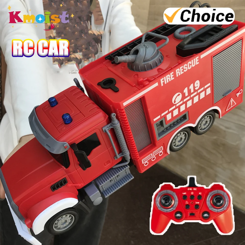 Rc Car Firefighting Ladder 11CH 2.4G Spray Water Electric Rotating Remote Control Fire Engine Truck for Boys Kids Birthday Gifts