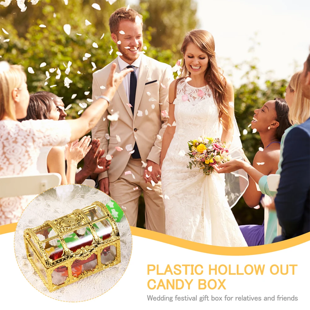 

5 Pcs C y Boxes Large Clear Plastic Storage Containers for Wedding Decor Romantic Treasure Chest Gift Wrapping Boxes