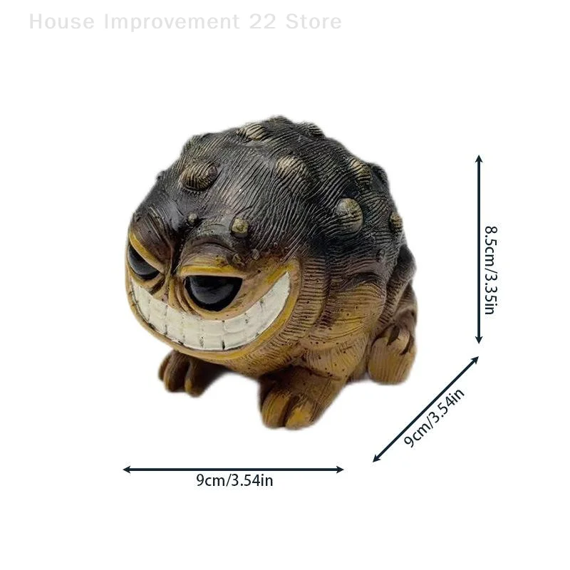 African Rain Frog Statue Resin Crafts Animal Sculpture Frog Toad Figure Desktop Ornament Home Office Garden Decor