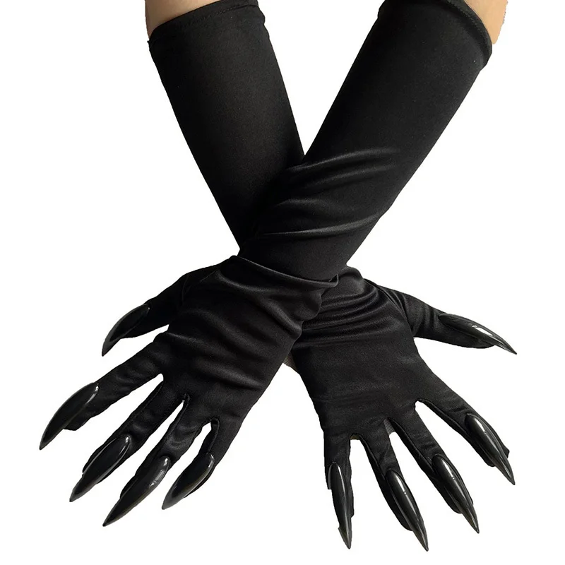 Halloween Claw Gloves Multi‑Color Witch Nail Gloves Long Ghost Claw Cosplay Props Costume Accessory For Horror Theme Party