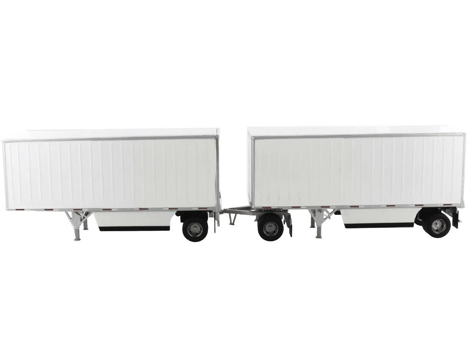 WABASH NATIONAL 28\' DOUBLE PUP TRAILERS WHITE 1/50 MODEL DIECAST MASTERS 91036