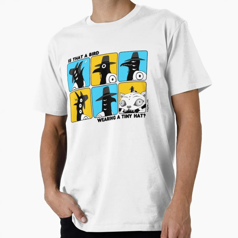 

Is that a bird wearing a tiny hat Huntrix Kpop Demon Hunters Gift T shirt Anime Large size Tops Manga Graphic Print Y2k Clothes